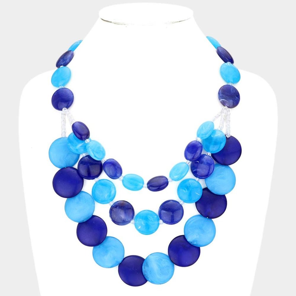 Marble Beads Layered Necklace